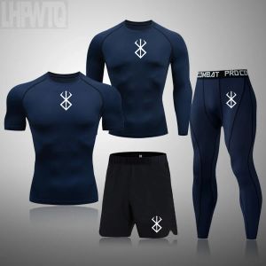 Set da uomo Abbigliamento sportivo Palestra Corsa Fitness Boxe Maglia da allenamento Tuta da compressione Rashguard Sport invernali Tute termiche