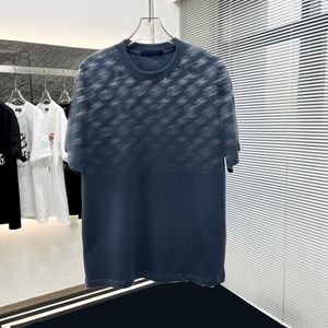 Tide Street Luxury da uomo girocollo sciolto in puro cotone manica corta T-shirt stampa di lettere design sfumato Camicia casual da uomo quotidiana in Europa e negli Stati Uniti