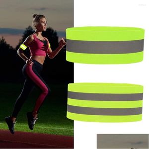 Elbow Knee Pads Reflective Bands Adjustable Bracelet Strap High Visibility Safety Straps For Night Walking Cycling Running Drop Delive Otiwv