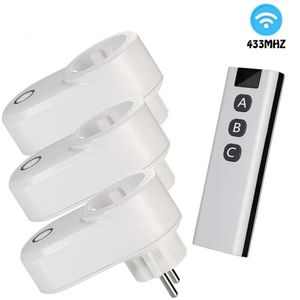 Comunicações Tomada Inteligente Wifi com Controle Remoto Transmissor 433mhz 220V 15A Interruptor de Tomada Elétrica Programável para Led/iluminação