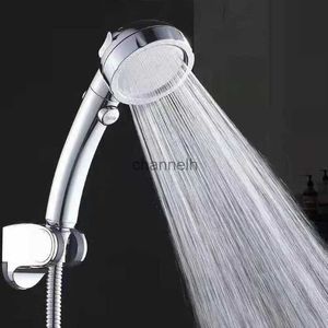 Cabeças de chuveiro do banheiro cabeça de banho 3 modos ajustável economia de água alta pressão chuva luxo casa hotel prata pulverizador acessórios yq240228