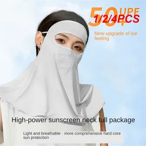 Bandanas 1/2/4st Sunscreen Mask Silk Full Face Breattable Sports Entertainment Vandring Scarves Summer Protection Long