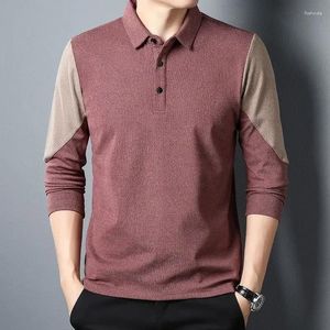 Men's Polos Tops Smooth Sweatshirts Male Clothes Business T Polo Shirts For Men Formal Spliced Bulk Y2k Long Sleeve Xl With It