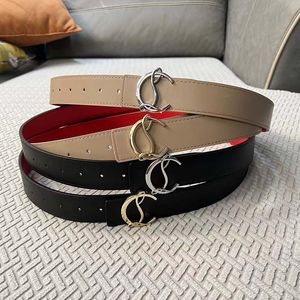 Designer Belt Man Belt Woman Luxury Belt läderbälte bokstäver Legering Buckle Red Bottom Belt 17 Colors Fashion Belt Ceinture Luxe Elegant Belt Black and Red Belt Box Gift