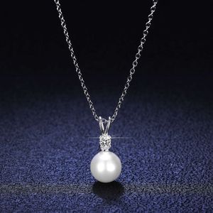 Anpassa Economic Classic Fine Jewelry VVS D Color Moissnaite Artificial Pearl Necklace 925 Sterling Silver Pendant Necklace