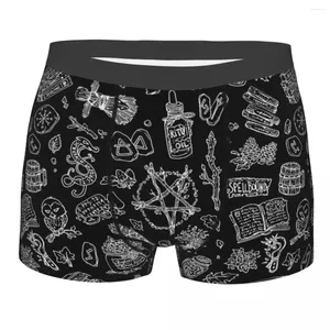 Underbyxor nyhet boxare shorts trosor mäns mörka hedniska häxor gotiska goth underkläder polyester för manlig plus storlek