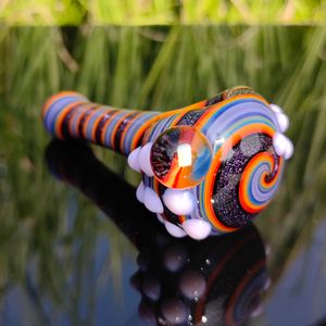 pipa a mano arte tubi di vetro opale schiacciati erba con accessori per fumo in vetro dicroico tubi a tubo fumatori tubi