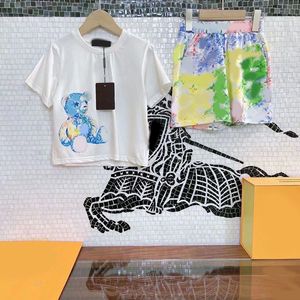 Summer New Childrens T-shirt Sports Handsome Sports Casual Conjunto de duas peças Shorts de manga curta para meninos meninas roupas da moda CSD2 47