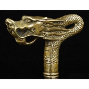 Konst och hantverk Fantastisk China Old Handwork Bronze Dragon Statue Cane Head Walking Stick5086569 Drop Delivery Home Garden Dhado