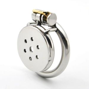 Stainless Steel Chastity Belt The Flat Male Chastity Cage with Metal Penis Plug Penis Ring Chastity Device for Men