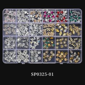 Metal Alloy Nail Art s 3D Punk Rivet Accessories Set DIY Luxury Brand Charms Cartoon Decoration 240219