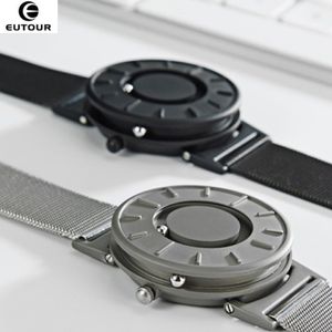 2018 Nowy styl zegarek Men Eutour Magnetyczny pokaz piłki innowacyjne na rękę na rękę Męską Nylon Pasek kwarcowy Watch Fashion Erkek Kol Saati J19276p