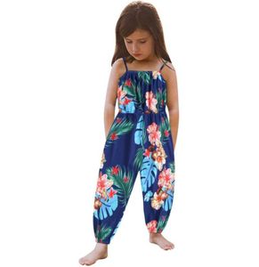 Jumpsuits Summer Baby Kids Girls Straps Romper Flower Leaves Print Sleeveless Jumpsuit Born Infant Toddler Clothing 04 Y8003853