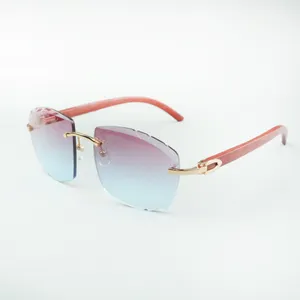 Gravierte Linse 4189706-A Sonnenbrille, modischer Sonnenschutz, natürliche Original-Sonnenbrille aus Holz, Linsenstärke 3,0, Größe 18–135 mm