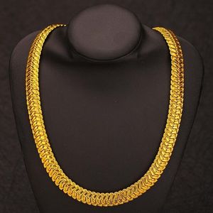Цепочка «елочка» из желтого золота 18 карат, классическое мужское ожерелье, однотонные аксессуары, длина 23, 6 дюймов, длина 266A