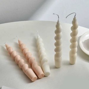 Candles ical Long Spiral Pillar Low Temperature Candles Interior Long Burning Candles Scented New Year Candles Home Decoration Gift