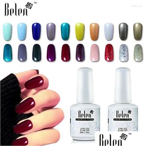 Nail Gel Belen 15ml UV Polish Vernis Semi Permanent Top Base Lak Lak Laks Diy Art Salon Gelpolish ENAMEL LACKER DROP LEVERING DHNPJ