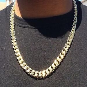 14K Gold Plated Hip Hop Cuban Link Chain with Diamond Cuts 24 268v