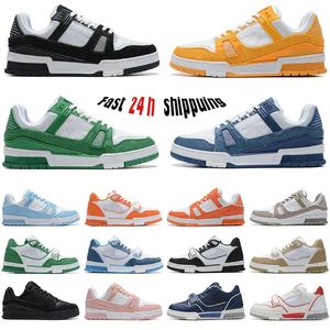 Designer Sneaker Virgil Trainer Casual Shoes Calfskin Leather Abloh White Green Red Blue Let Ely Purse Vuttonly With BOX