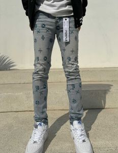 Roupas de grife Mens Jeans Marca de Luxo Roxo Homem Marca de Moda Marca Roxa Mens Moda Marca Novo Anti Envelhecimento Slim Fit Casual Jeans Apertados American High Street