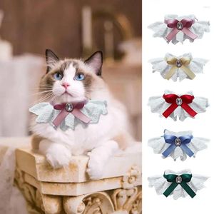 Coleiras de cachorro Pet Collar Rhinestone Decor Cat Bib Gatinho Filhote de Cachorro Bowknot Floral Lace