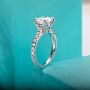 Pierścienie klastra anujewel 3CT D Color Moissante Diamond zaręczynowy pierścionek ślubny 18K Złota Plane dla kobiet w całości 220921198c
