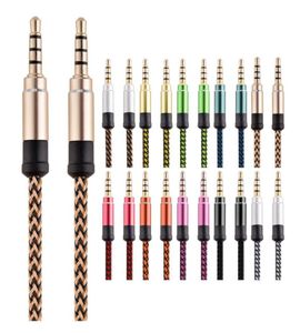 15m Braid Aux Cable Nieprzepuszczalny metalowy złącze metalowe 35 mm samiec do męskiego samochodu audio przedłużenie zaplecza kabel zapleczony do telefonu komórkowego mp3 SPE5197757