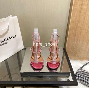 Muaddi Sandalen Top Luxus Designer Kleid Schuhe Schleife Kristall Diamant Dekoration Transparent PVC Wein Cup Heels