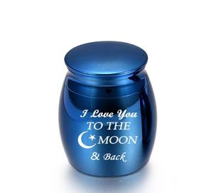 Mini Cremation urns Urna pogrzebowa dla uchwytu na Ashes Mały pamiątki Pamięci Jar L Love You to the Moon and Back 30 x 40mm2902459