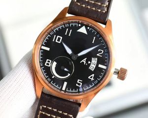 Luxo menwatch iwcas relógio masculino grande piloto relógios de alta qualidade auto mecânico uhren super luminoso data watchmen pulseira de couro montre piloto luxe mhsd