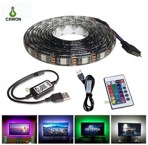 شرائح التلفزيون DC5V RGB TV Backlight Probrack 30ledsm 5050 LED Strip مع 24 Keys Controllerer6955588