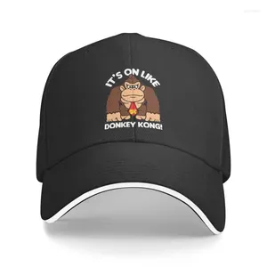 Бейсбольные кепки в стиле панк It's On Donkey Kong, бейсбольная кепка для мужчин и женщин, дышащая шляпа Gorilla Dad, уличная