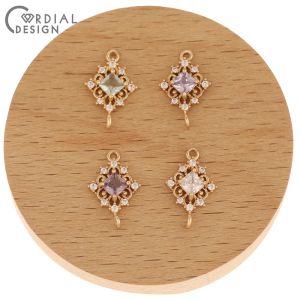 Smycken cordial design 50st 11*17mm örhängen tillbehör/diy armband kontakter/handgjorda/cz charms/smyckesresultatkomponenter