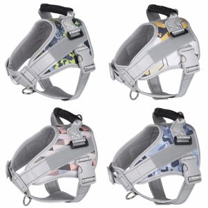 Harnesses Pet 8~40KG Strong 1080D Oxford Fabric Large Dog Vest Harness Explosion Proof Flush Traction Rope with Reflective Dog Rope