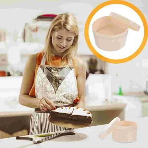 Konteynerler 2 PCS Ahşap Kek Kutusu Kavak Depolama Ekmek Taşıyıcı Cupcake Muffin Tutucu Düğün Doğum Günü Partisi İçin Tatlı Pasta Konteyneri