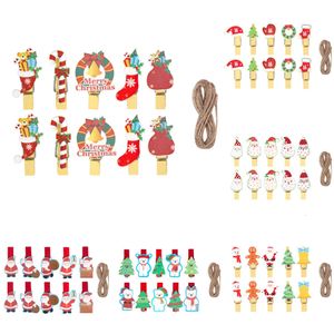 NOWOŚĆ 10PCS CLIPS KLIP Photo Banner Mini Drewniane Obiepy Bloty Ozdób Choinka