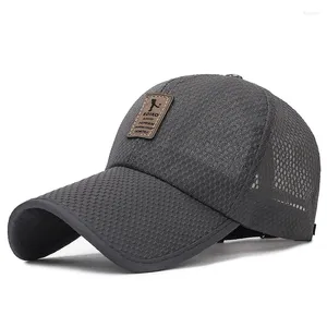 Bollmössor Summer Mesh Baseball Snapback Hatts Cool Quick-Torka Outdoor Hip Hop Kvinnlig Sun Hat Lång grim pappa Trucker