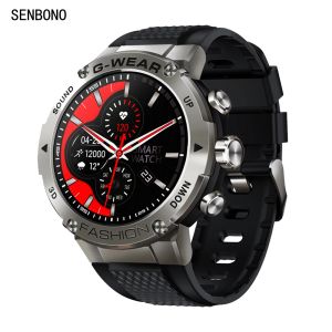 Uhren SENBONO K28H 2021 Smart Watch Männer Antwort Zifferblätter Anruf 1,32 Zoll 360*360 HD Bildschirm Sport Smartwatch Männer SPO2/BP/HR Fiteness Tracker