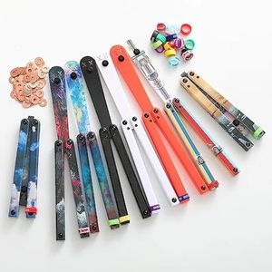 Plastic Butterfly Knife TrainerPlastic Balisong Trainer Integral Channel Handle Matched with Copper Washer Outdoor Tools 240220