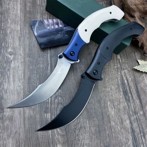Hot Sale 7471 Outdoor Tactical Assisted Flipper Folding Knife 8Cr13Mov Satin Persian Blade Ivory Fiber-Infused Resin Handles Camping Survival EDC Tools 7096 7097