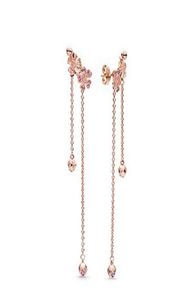 Neue 100% S925 Sterling Silber Romantische Pfirsichblüte Ohrringe Europäischen Stil Modeschmuck Für Frauen8292146