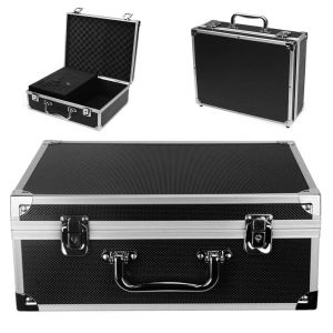 Listers tatueringssats Box Case Tattoo Kit Box Lock Key Aluminium Makeup Travel Carry Box Lagring Fodral med svamp för tatueringsutrustning