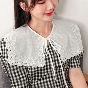 Bow Ties Women Lace Fake Collar Big Lapel Doll False For Women's Tie Shawl White Shirt Detachable Neck Bowknots