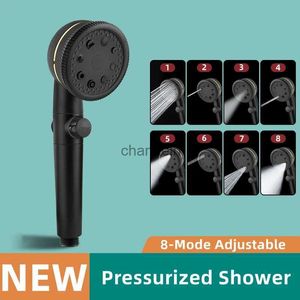 Bathroom Shower Heads High Pressure Head Rainfall SKIN SPA 8-Mode Water Saving Pressurized Spray Accessories YQ240228