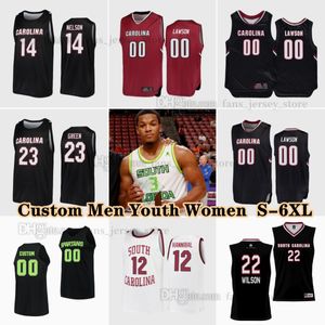 NCAA Custom S-6XL South Carolina College Basketball 2 BJ Mack Jerseys 55 Ta'Lon Cooper 5 Meechie Johnson 30 Collin Murray-Boyles Myles Stute Jacobi Wright Josh Gray