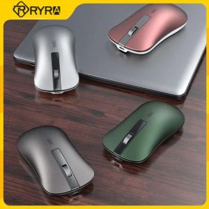 Mäuse RYRA Aluminiumlegierung Drahtlose Maus Wiederaufladbare Stummschaltung Laptop Desktop-Computer Drahtlose Bluetoothkompatible DualMode-Maus