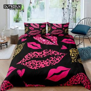 Bedding Sets Home Living Luxury 3D Sexy Lips Set Girl Duvet Cover Pillowcase Kids Queen And King EU/US/AU/UK Size