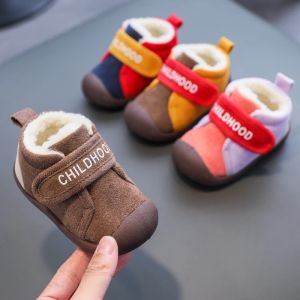 Outdoor 2021 Toddler Infant Winter Boots Warm Plush Baby Girls Boys Snow Boots Outdoor Windproof Children Boots Soft Bottom Kids Shoes