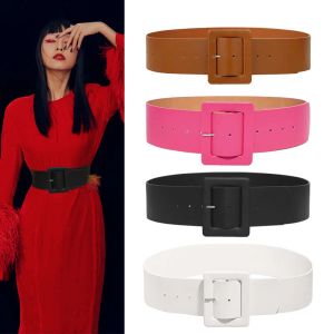 Belts 2023 6.5 Cm Wide Ladies Pin High Quality Pu Leather Wide Girdle Dress Coat Suit Sweater Decoration Corset Belts for Women