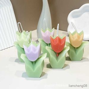 Velas 1 pcs INS Tulipa Flor Vela Perfumada Dia dos Namorados Presente Banquete de Casamento Lembrança de Aniversário Foto Adereços